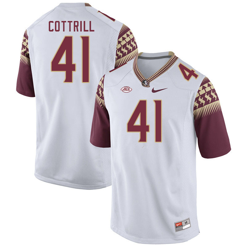 Men #41 AJ Cottrill Florida State Seminoles College Football Jerseys Stitched-White